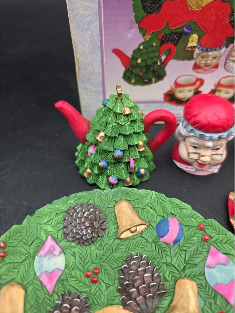 Vtg Collectables Miniature Tea Set Christmas Holiday